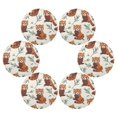 thumbnail image 2 of 15.4" Round Placemat Set of 6 Polyester Fabric Place Mats Non-Slip Dining Kitchen Table Mats for Kitchen Party Decor Red Panda Pattern, 2 of 5
