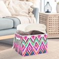 thumbnail image 5 of 40L Lidded Home Storage Bins Foldable Storage Box with Handle for Home Bedroom Closet, Rainbow Ikat Printed, 5 of 7