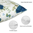 thumbnail image 5 of YFYANG Square Decorative Throw Pillow Case (Without Pillow Insert), Blue Vintage Watercolor Flower Bedroom Sofa Car Cushion Cover, 26"x26", 5 of 9