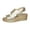 Gold, variant on Croc Print Wedge Slingback Heels, Adjustable Buckle Platform Sandals, Women's Fashionable Wedge Sandals Peep Toe Open Toe Solid Color Comfortable Casual Beach Summer, Silver 5.5