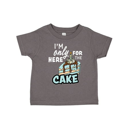 

Inktastic Im Only Here for the Cake with Cake Slice Illustration Gift Toddler Boy Girl T-Shirt