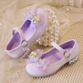 thumbnail image 2 of Princess Ballet Flats for Girls Toddler Kids Crystal Rhinestones Glitter Bow Low Heels Dress Shoes Pink, 2 of 6