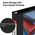 thumbnail image 4 of Staples Heavy-Duty 1 1/2" 3-Ring View Binder with D-Rings and Four Interior Pockets Black  3/Pack, 4 of 7