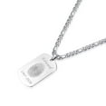 thumbnail image 2 of Men's Custom Necklace Silver Personalized Fingerprint Customized Pendant Necklace Engraved with Any Name and Date Jewelry Gift for Father Son Boyfriend, 2 of 5