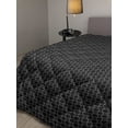 thumbnail image 2 of Minimalist Down Alternative Comforter, Futuristic Geometric Hexagons Forming Chevron Zigzags with Polygons Triangles, Microfiber Quilt for All Season, 5 Sizes, Grey White, by Ambesonne, 2 of 3