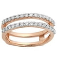 thumbnail image 4 of Dazzlingrock Collection 0.50 Carat (ctw) 14K Round Diamond Ladies Anniversary Guard Double Ring 1/2 CT, Rose Gold, Size 6.5, 4 of 10