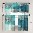 thumbnail image 4 of Blue Kitchen Curtains Grey Window Curtains Valance and Tier Set 36 Inch, Modern Rod Pocket Short Tier Curtain, Abstract Art Small Cafe Curtains for Kitchen Decor, 4 of 5