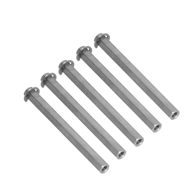 5Pcs Long Rod Nut, Hex Coupling Female Threaded Straight Bar Stainless Steel Rod Coupling Nuts For Dia 8mm