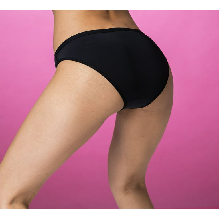 Shero LeakProof Period Underwear, Natural Odor Control & Moisture Wicking  Bikini Underwear for Women, M, Black 