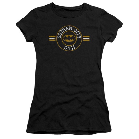 Batman Gotham City Gym S/S Junior Women's T-Shirt Sheer Black