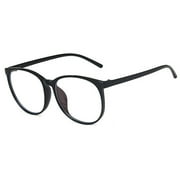 Oversized Round Horn Rimmed Eye Glasses Clear Lens Oval Frame Anti-Blue Anti Eyestrain Headache for Reading/Gaming