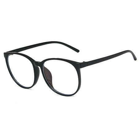 Oversized Round Horn Rimmed Eye Glasses Clear Lens Oval Frame Anti-Blue Anti Eyestrain Headache for Reading/Gaming