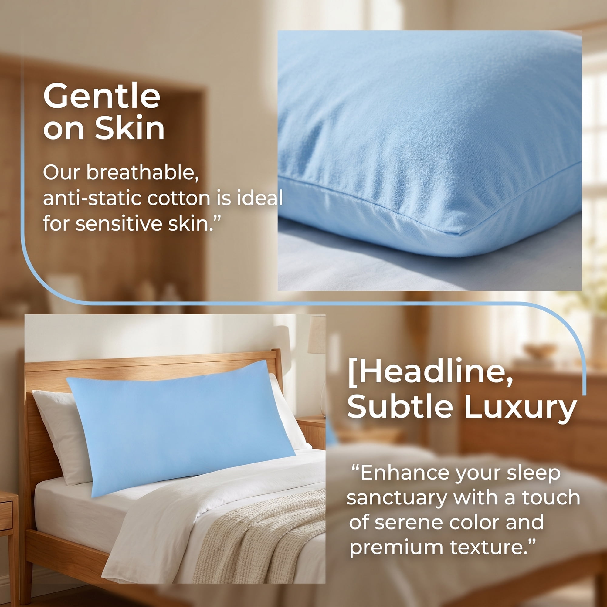 Unique Bargains Thin Polyester Single-Layer Envelope-Style Pillow Protector Sky Blue
