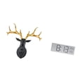 thumbnail image 5 of Deer Head Wall Decoration Animals Resin Sculpture Digital Wall Clock Temperature Humidity Display for Office Hotel Dorm, 5 of 8
