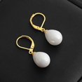 thumbnail image 3 of 1pair Fashion Earrings Women Earrings Natural Shell Pearl Dangle Earrings Elegant Party Or Wedding Multi-color Optional----black--Product code 74407 black, 3 of 3