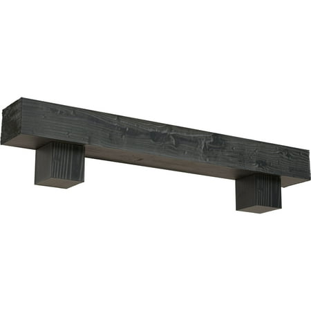 

Ekena Millwork 8 H x 10 D x 72 W Sandblasted Faux Wood Fireplace Mantel Kit w/ Alamo Corbels Aged Ash