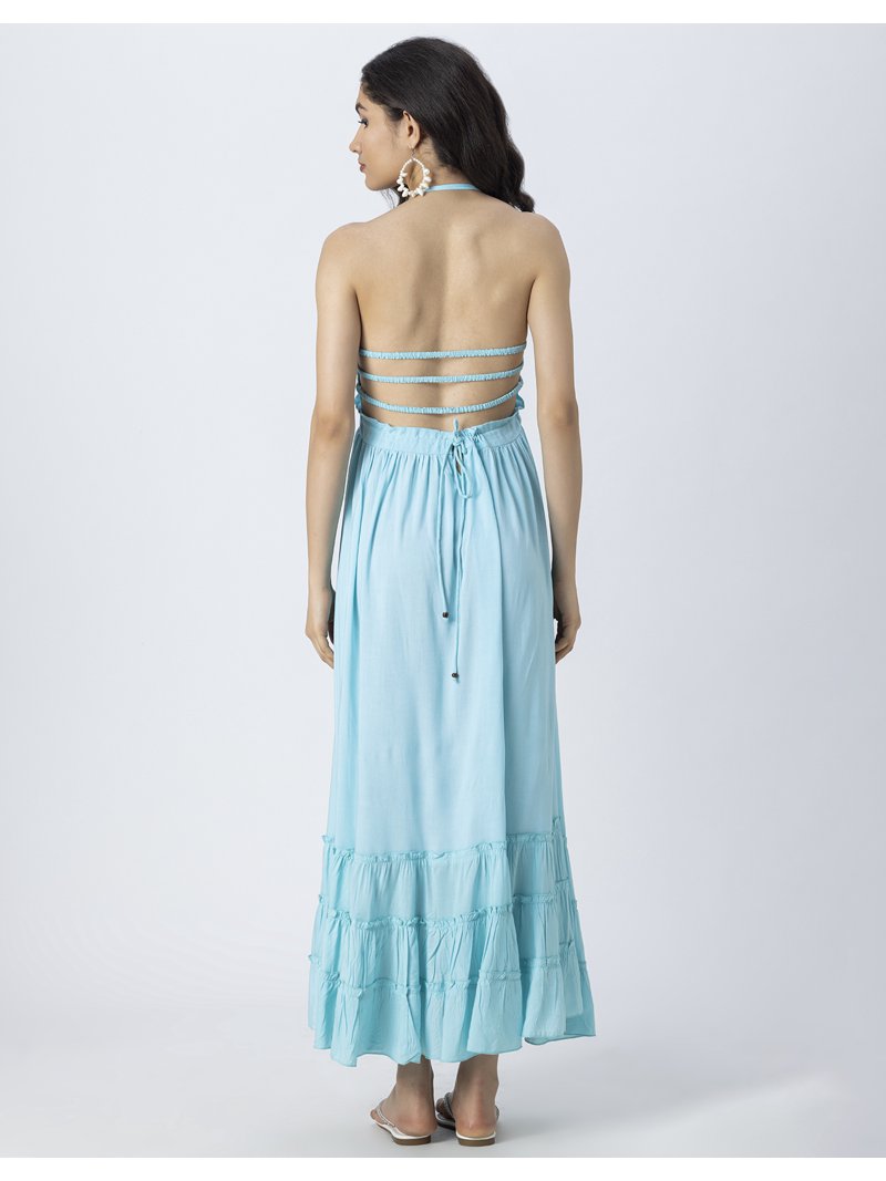 slim fit dress slacks Halter Neck Tiered Summer Dress main image 1