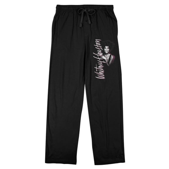 Whitney Houston Portrait Men's Black Sleep Pajama Pants