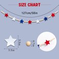 thumbnail image 7 of 50inch Patriotic Wooden Beads Garland with Star-Shaped Charms, Red White Blue American Flag Colors Beaded Decor, 7 of 7