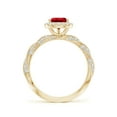 thumbnail image 2 of ANGARA Pear Lab Grown 1.15 Ct Ruby Halo Twisted Rope Shank Engagement Ring for Women in 14K Yellow Gold (Size-8x6mm) | July Birthstone, Anniversary, Jewelry Gift for Women | Lab-Grown Ruby Ring, 2 of 8