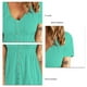 thumbnail image 5 of Vestido de mujer de manga corta con escote en V, color verde, de primavera/verano, con cintura alta y detalle de botones en la parte delantera, 5 of 6