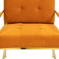 thumbnail image 6 of Accent Rocking Chair, Modern Tufted Nursery Glider Rocker Chair, Velvet Upholstered Armchair with Golden Metal Legs Leisure Rocking Chair for Bedroom Living Room, Orange, 6 of 7