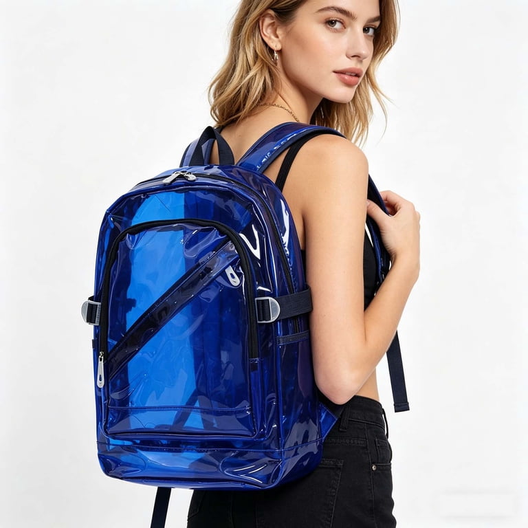clear mini backpack walmart USPECLARE Stadium Approved for Little Boys & Girls, Transparent Backpack for Concert, Festival, Sport Events 1 x Front Exterior Zipper Pocket Care Instructions Stylish Transparent Backpack School Shoulder