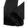 thumbnail image 3 of Isotoner Women's Ultraplush Spandex Gloves with Faux Fur Cuff, Black, L/XL, 3 of 7