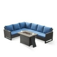 thumbnail image 3 of Gymojoy 2-Piece Patio Furniture Set with Fire Pit Table, All Weather Outdoor Sectional PE Rattan, Patio Conversation Sets with Cushions for Garden Lawn Balcony Porch Deck, 3 of 11