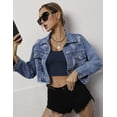 thumbnail image 4 of Ekouaer Long Sleeve Crop Tops for Women Scoop Neck Lightweight Basic Base Layer Thermal Undershirts Shirts Navy Blue, 4 of 6