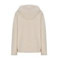 thumbnail image 4 of Sevevn Womens New Long Sleeve Hooded Jacket Solid Color Casual Loose SweaterPlush Sweatshirt Beige M Clearance Sales Online Deals, 4 of 6