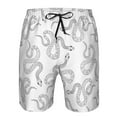 thumbnail image 4 of Naloa Hand Drawn Snake Men's Beach Shorts, Surfing shorts, Swim trunks, Quick Dry Swim Trunks for Surfing Beach Fun - Medium, 4 of 9
