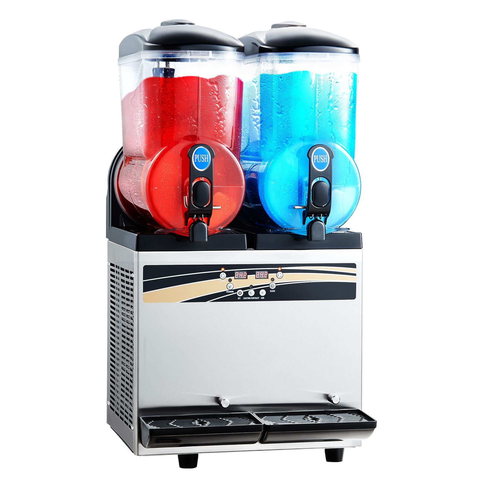 Dranite Dual 15L Commercial Slushy Machine - Frozen Drink Maker for Slush, Margaritas, Smoothies