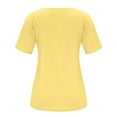 thumbnail image 5 of Pimfylm Womens Cap Sleeve Crop Tops Cotton V Neck T Shirt Boxy Loose Fit Short Sleeves Tee Summer Fashion Clothes 2025 Yellow, XL, 5 of 7