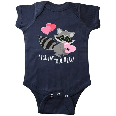 

Inktastic Stealin Your Heart Cute Raccoon Gift Baby Boy or Baby Girl Bodysuit