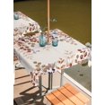 thumbnail image 6 of Outdoor Tablecloth with Umbrella Hole, Orange Eucalyptus Leaves Spillproof Waterproof Outdoor Table Cover, Botanical Fall Rustic Beige Patio Tablecloths for Party/Garden/Picnic, Square 60"x60", 6 of 9