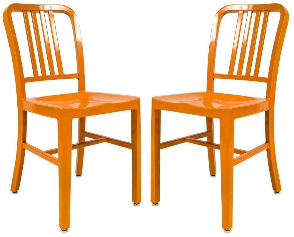 Modern Alton Side Dining Chair in Orange Set of 2