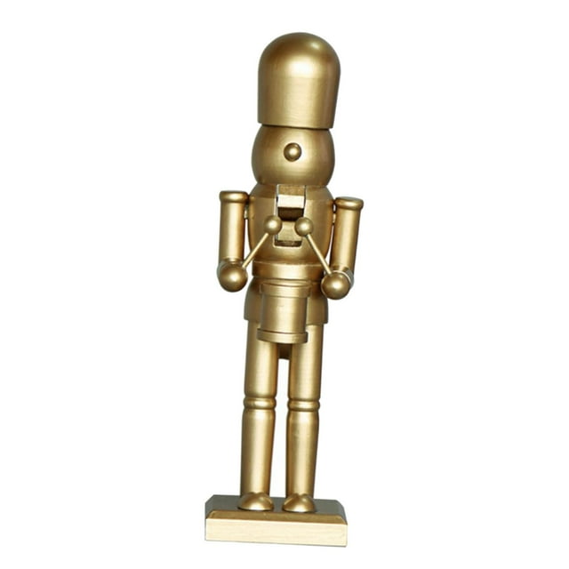 Figura de cascanueces navideño, muñeco decorativo para Navidad Oro