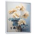 thumbnail image 2 of Designart "Minimalist Geraniums Flowers In White And Blue II" Geraniums Floater Framed Wall Art Prints, 2 of 5