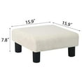thumbnail image 3 of Small Foot Stool Ottoman, Corduroy Square Footstool Upholstered Footrest Foot Rest for Chair, Under Desk, Office, Living Room, Thick Stripes White, 3 of 9