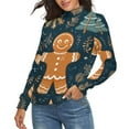 thumbnail image 2 of Ginger Christmas Tree Women's Turtleneck Sweater Long Sleeve Ribbed Fitted Turtle Neck Casual Fall Winter Collection Top S, 2 of 4