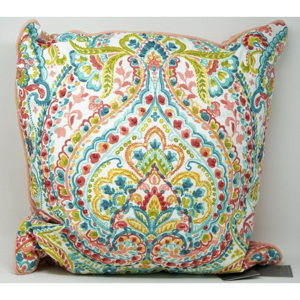 Lacourte Dayrose Cotton 20" x 20" Embroidered Feather Fill Decorative