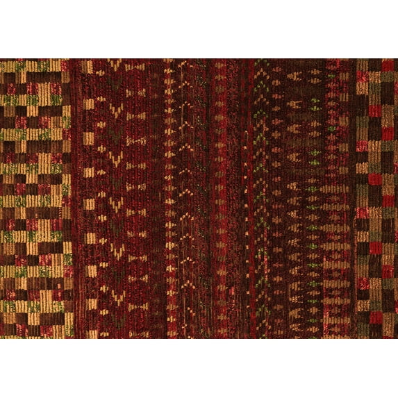 Ahgly Company Indoor Rectangle Abstract Orange Modern Area Rugs, 6' x 9'