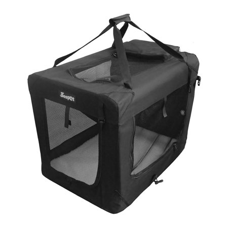 UPC: 0850014052157 | Jespet 3-Door Soft-Sided Folding Travel Pet Crate (Medium-Large; Black) PSC-36BK
