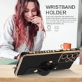 thumbnail image 4 of Samsung S21 Ultra Case, Slim Fit Plating Heart Soft TPU with Adjustable Wristband Kickstand Scratch Resistant Shockproof Protective Phone Cover for Samsung Galaxy S21 Ultra 6.8", Black/Golden, 4 of 9
