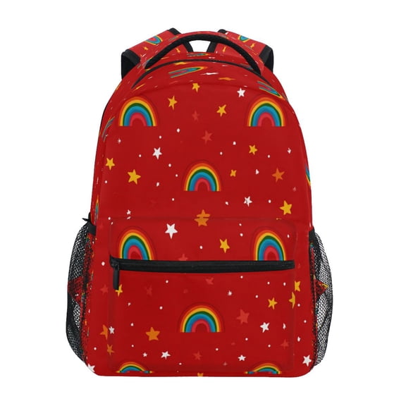 Backpack 16x11.4x6.9 Inches Fashion Backpack Shopping Travel Outing Backpack Red Rainbow