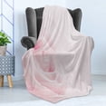 thumbnail image 4 of Rose Soft Flannel Fleece Blanket, Pink Rose Close up with Soft Blur Focus Fresh Fragile Fragrance Smell Valentine's Day, Cozy Plush for Indoor and Outdoor Use, 50" x 70", Pale Pink, by Ambesonne, 4 of 5