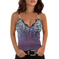 thumbnail image 1 of Blusa sin mangas con cuello en V para mujer a la moda Cami Camiseta con estampado Camis Tops Fridja qr5432, 1 of 1