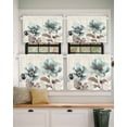 thumbnail image 2 of Victorian Style Short Blackout Curtains 24 Inch Long Vintage Blue Flowers Broccoli Rod Pocket Kitchen Curtains, 2 Panels Thermal Insulated Room Darkening Drapes for Bedroom, 42"W x 24"L, 2 of 5