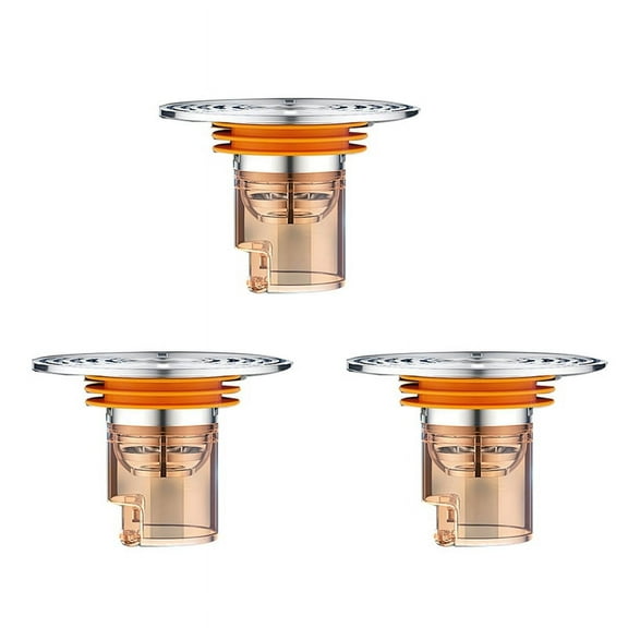 3X Self-Closing Odor and Insect Proof Floor Drain Core Deodorant Anti-Odor No Smell Bathroom Toilet Sewer Shower Drain,3 x Shower Floor Drain,Silver
